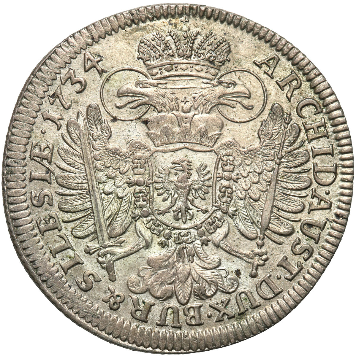 Śląsk, Karol VI (1711-1740), 15 krajcarów 1734, Wrocław – ŁADNE